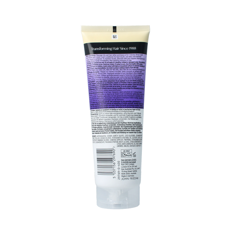 John Frieda Violet crush intensive purple shampoo 250 Milliliter