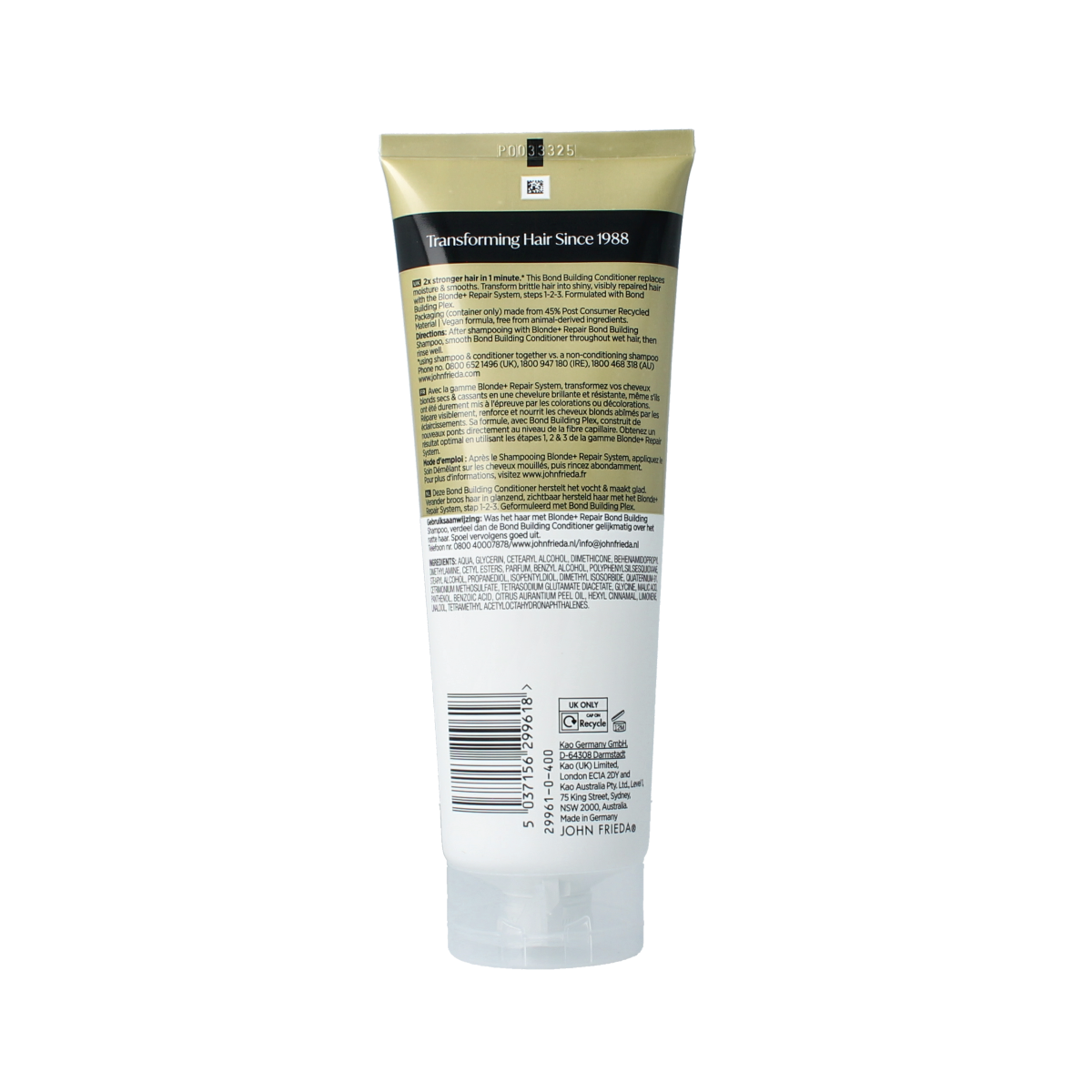 John Frieda Blond+ repair bond building conditioner 250.00 Milliliter