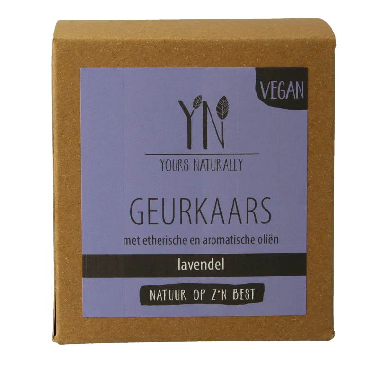 Yours Naturally Geurkaars in glas lavendel 20cl 1 Stuks