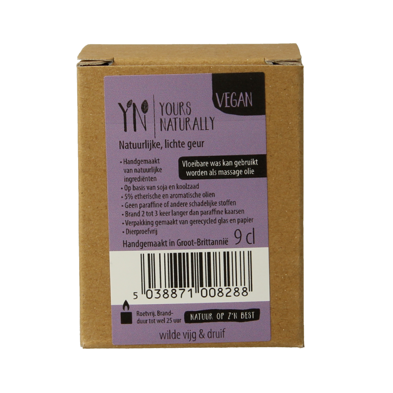 Yours Naturally Votive geurkaars wilde vijg & druif 9cl 1 Stuks