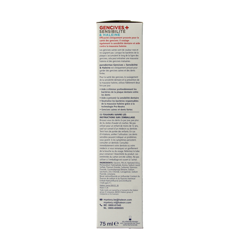 Parodontax Tandpasta tandvlees + gevoeligheid & adem 75 Milliliter