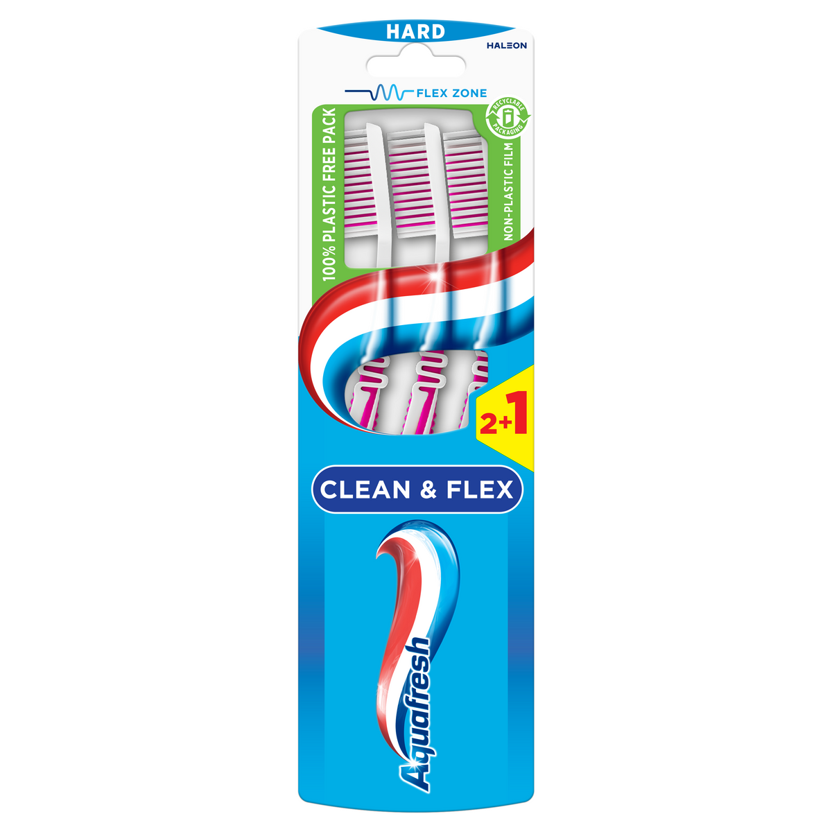 Aquafresh Tandenborstel clean & flex hard 3 Stuks