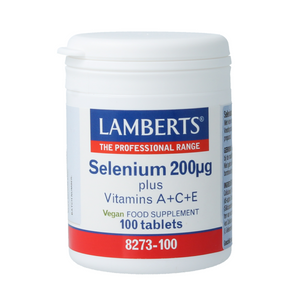 Lamberts Selenio 200mcg con vitamina A C E 100 Tabletas