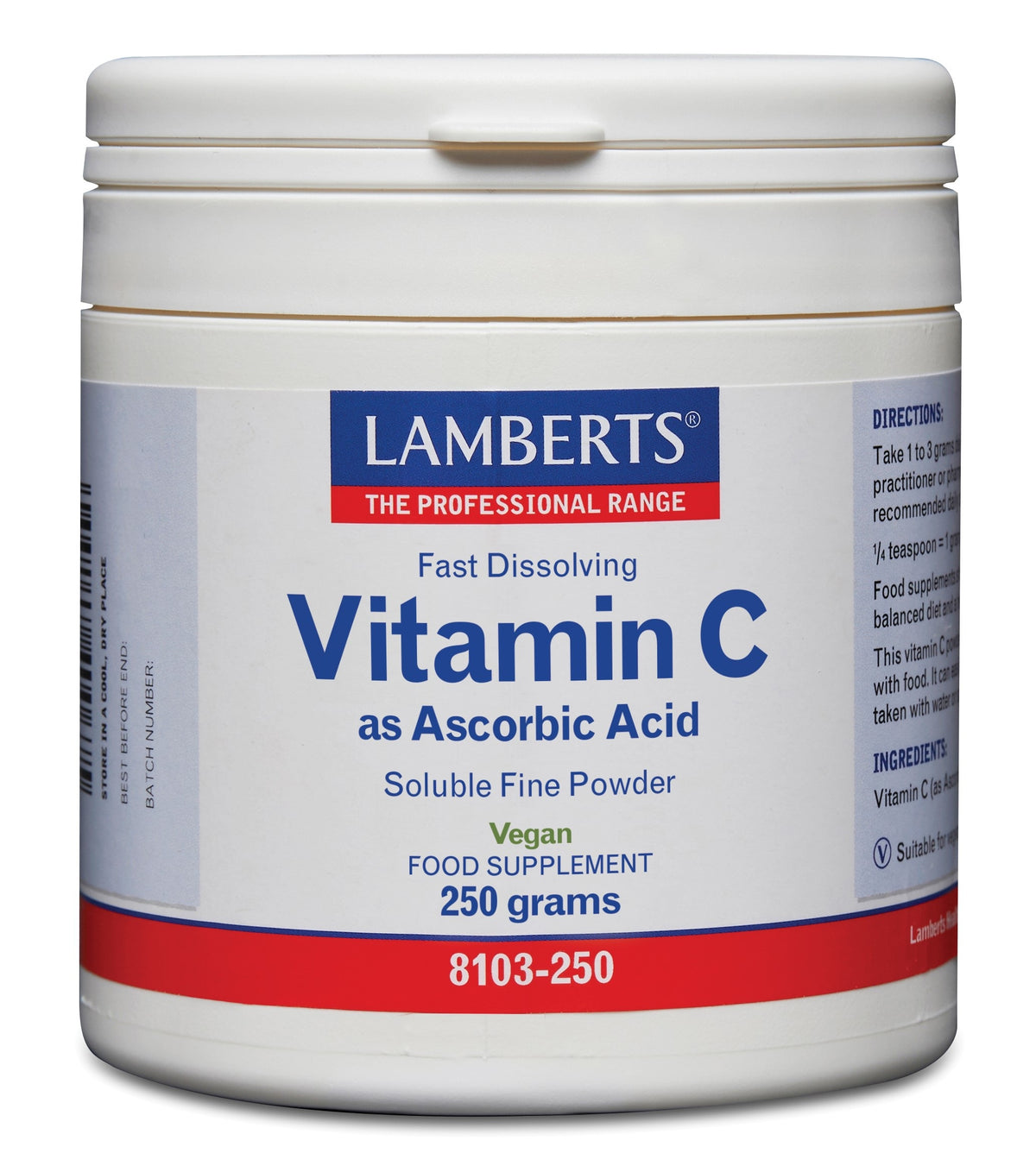 Lamberts Vitamine C ascorbinezuur 250 Gram