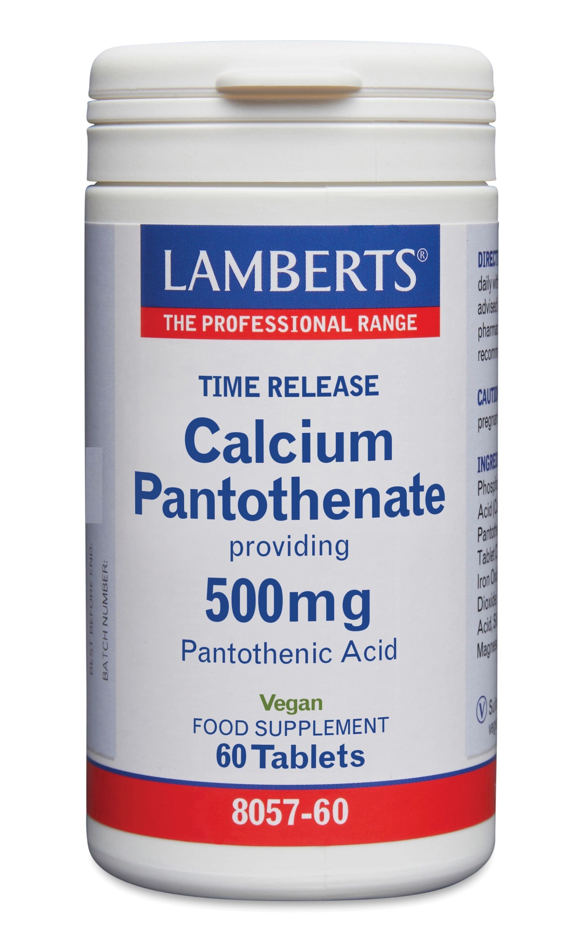 Lamberts Vitamine B5 (calcium pantothenaat) time release 60 Tabletten
