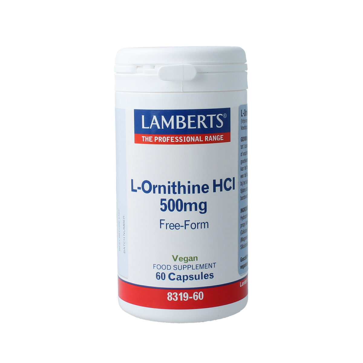 Lamberts L-Ornithine 500mg 60.00 Vegetarische capsules