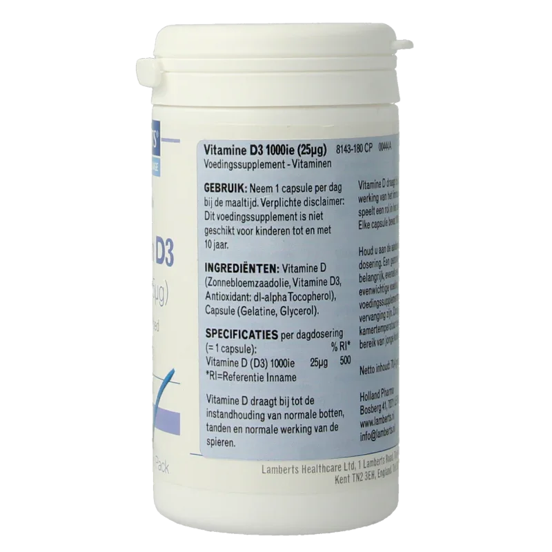 Clinicpacks Vitamine D 1000IE 25mcg 180 Capsules