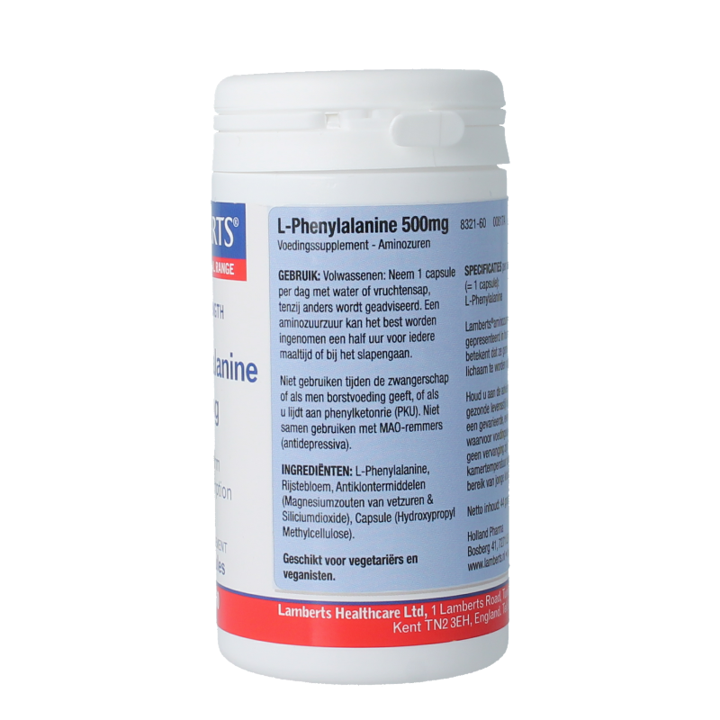 Lamberts L-Phenylalanine 500mg 60 Capsules