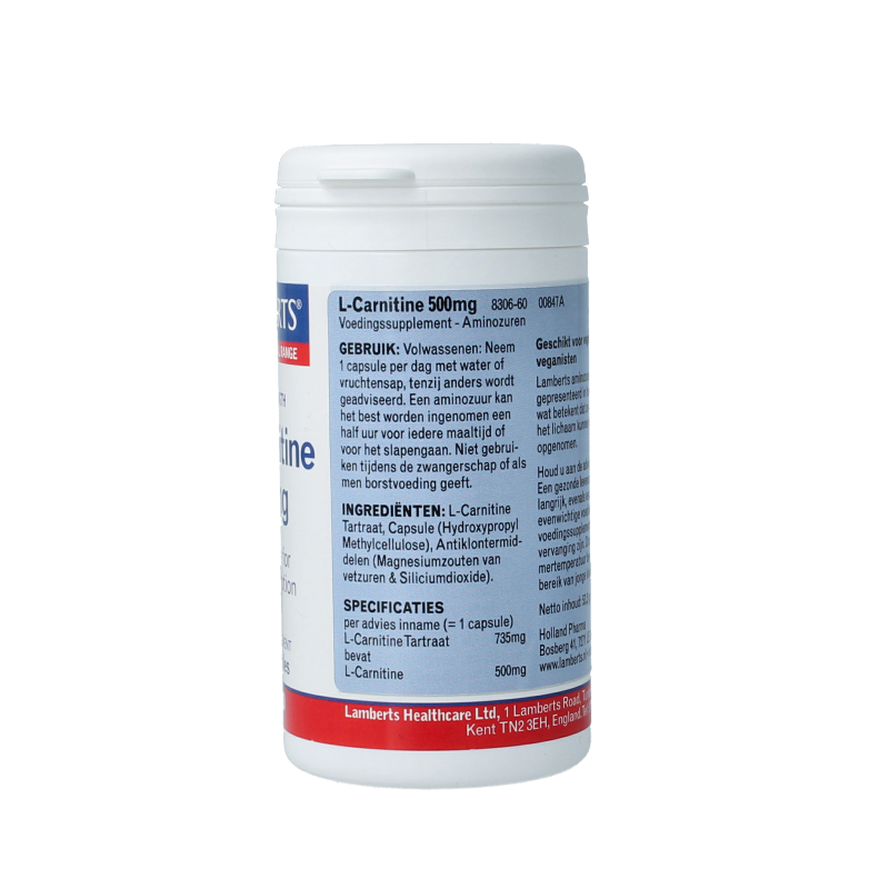 Lamberts L-Carnitine 500mg 60 Vegetarische capsules