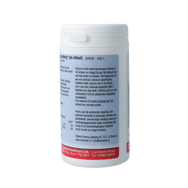 Lamberts Calasorb (calcium citraat) & Vitamine D3 60 Tabletten