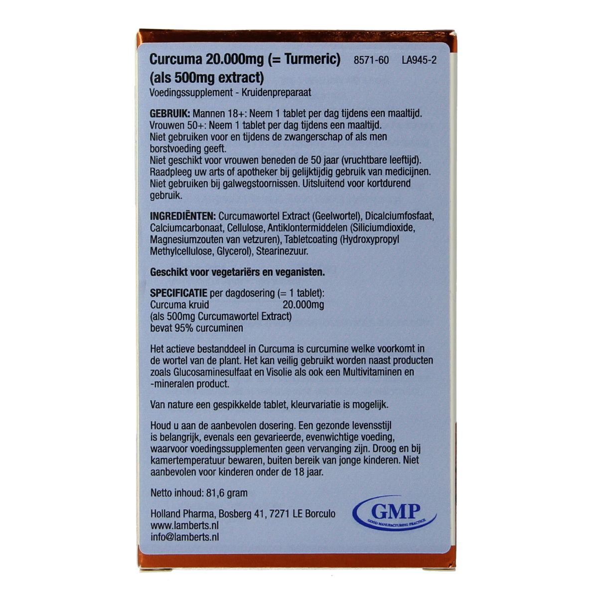 Lamberts Curcuma 20.000mg (turmeric) 60.00 Tabletten