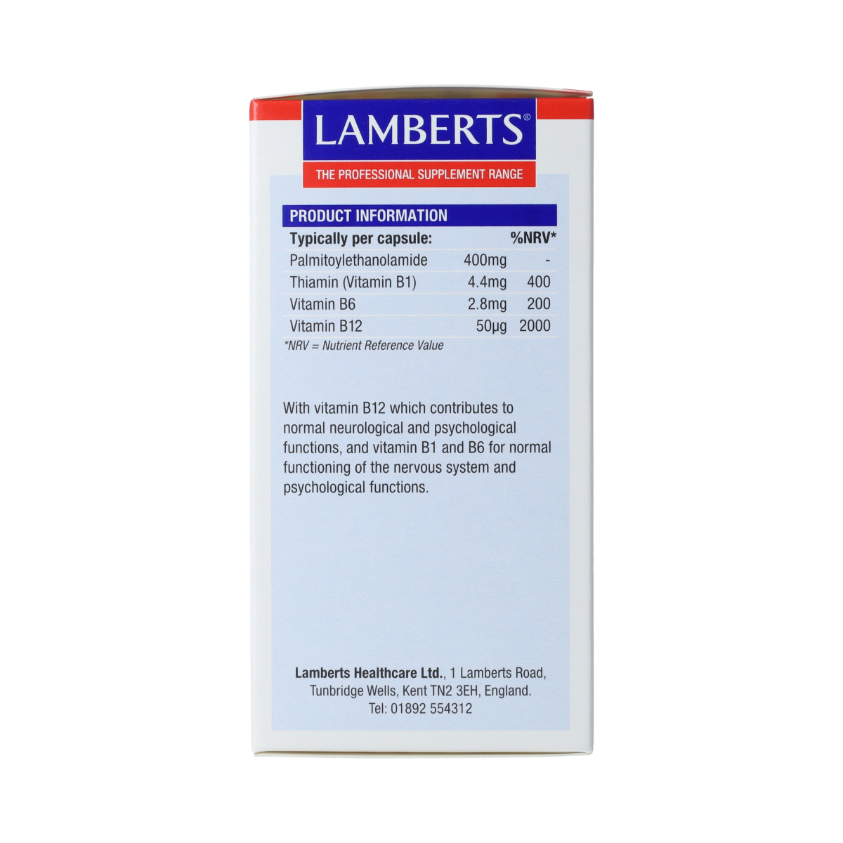 Lamberts Neuro-logical Plus PEA 400mg palmitoylethanolamide 60.00 Capsules