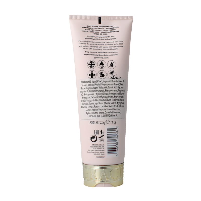 Grace Cole Vanilla blush & peony body butter 225 Gram