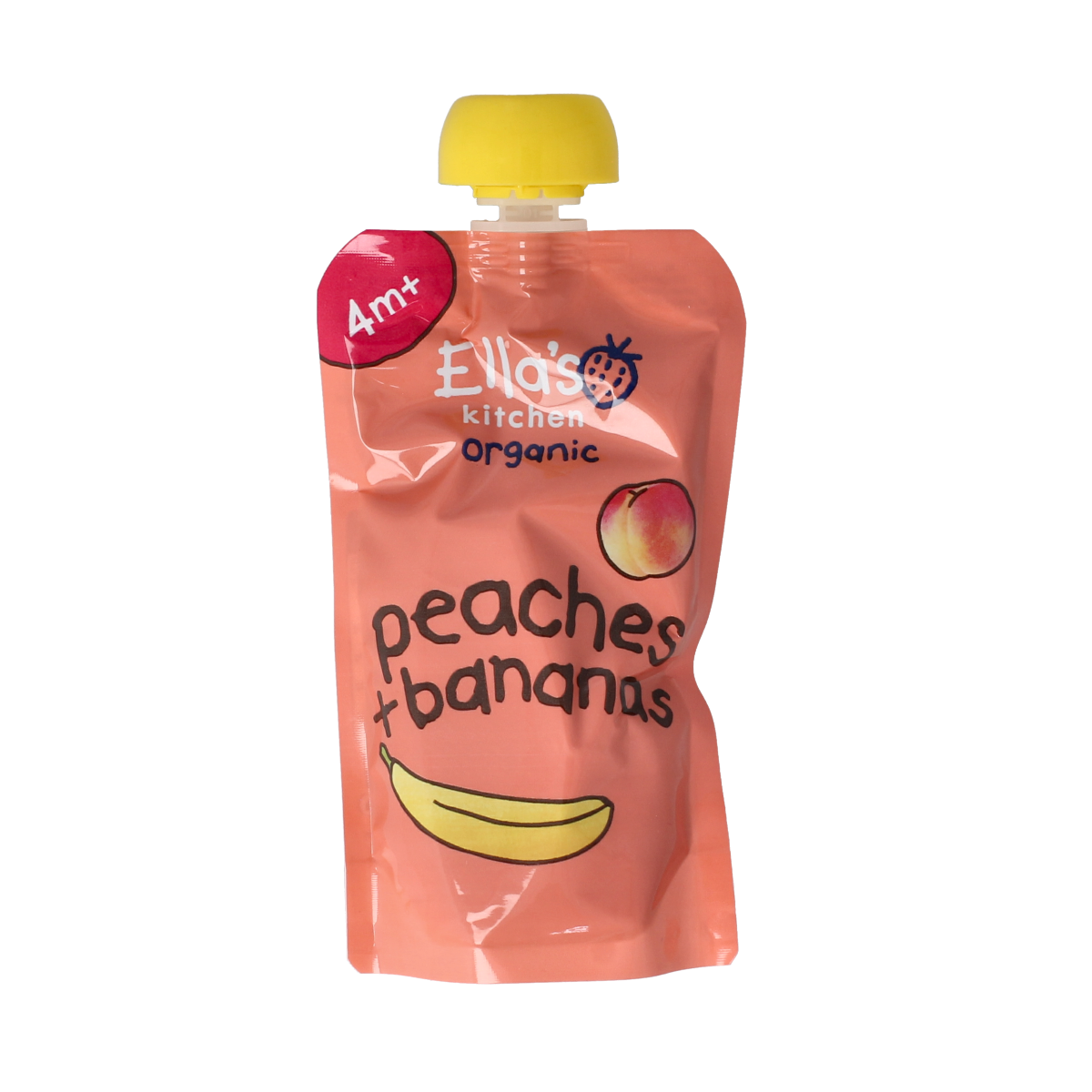 Ella's Kitchen Peaches & bananas 4 maand knijpzak bio 120.00 Gram