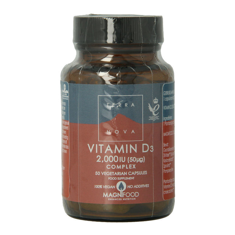 Terranova Vitamine D3 2000IE 50mcg complex 50 Vegetarische capsules