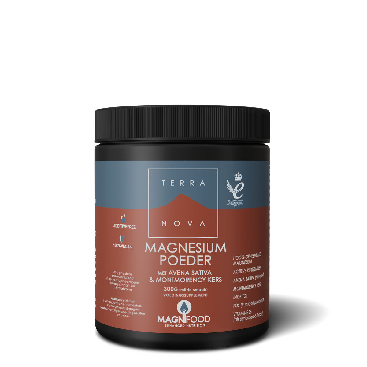 Terranova Magnesiumpoeder met avena sativa&montmorency kers 300.00 Gram