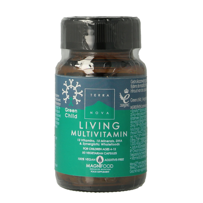 Terranova Green child living multivitamins 50 Vegetarische capsules