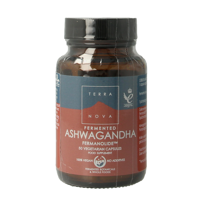 Terranova Fermented ashwagandha 250mg bevat sporen van pinda 50 Vegetarische capsules