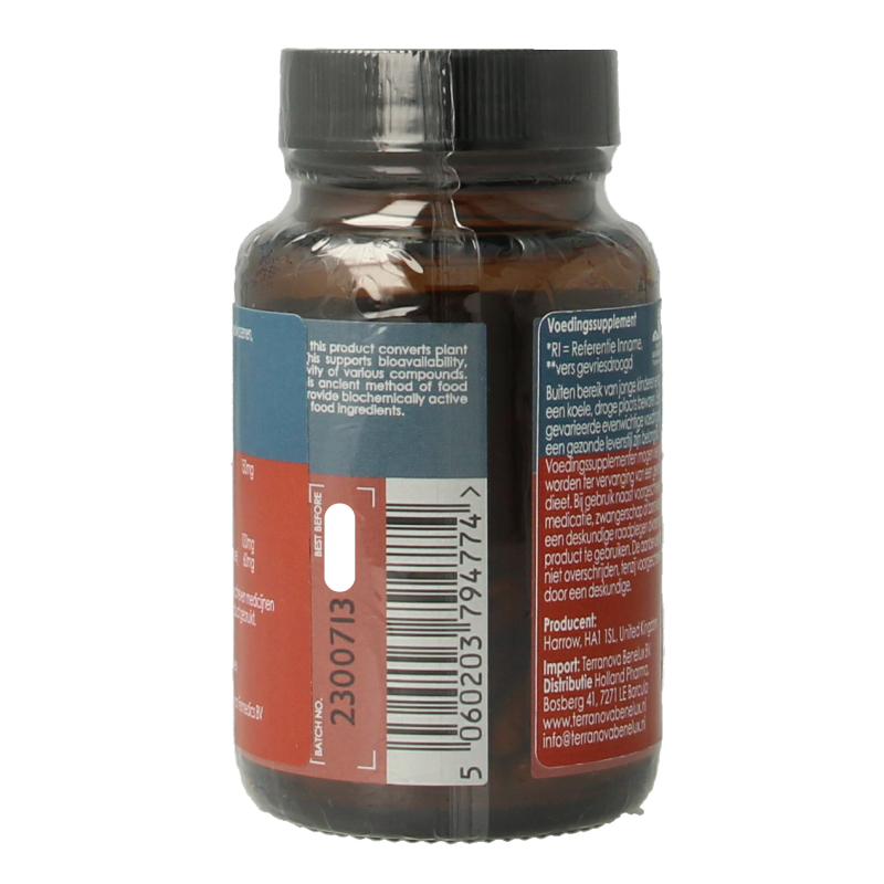Terranova Fermented ashwagandha 250mg bevat sporen van pinda 50 Vegetarische capsules