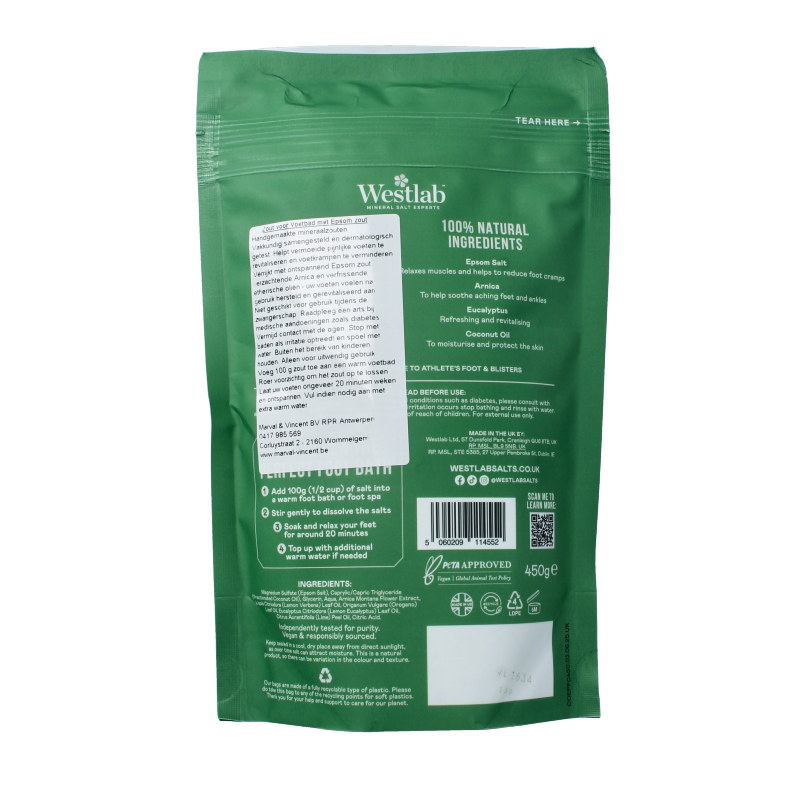 Westlab Foot soak epsom zout 450 Gram