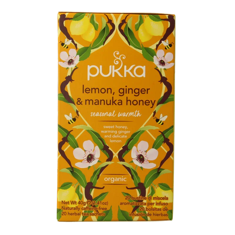 Pukka Lemon ginger manuka honey bio 20 Zakjes