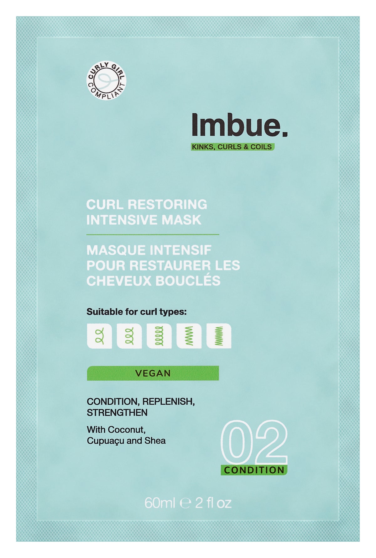 Imbue Curl restoring intensive mask sachet 60.00 Milliliter