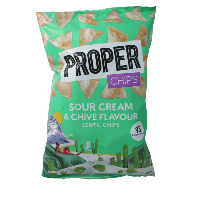 Proper Chips Chips sour cream & chive flavour 85 Gram