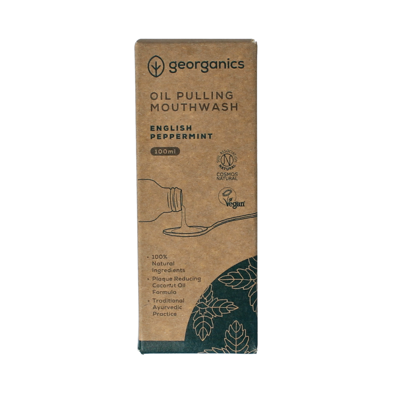 Georganics Mouthwash oilpulling english peppermint 100 Milliliter