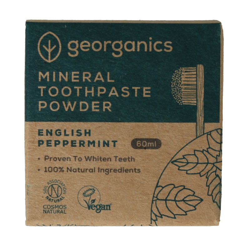 Georganics Toothpaste mineral powder english peppermint 60 Milliliter