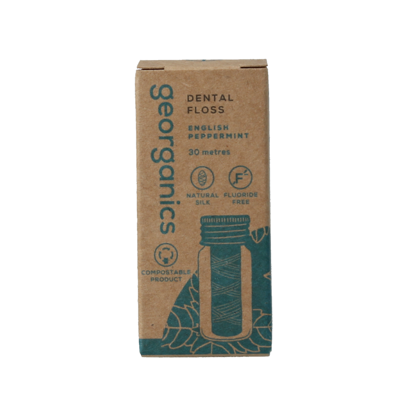 Georganics Dental floss english peppermint 30 meter 1 Stuks