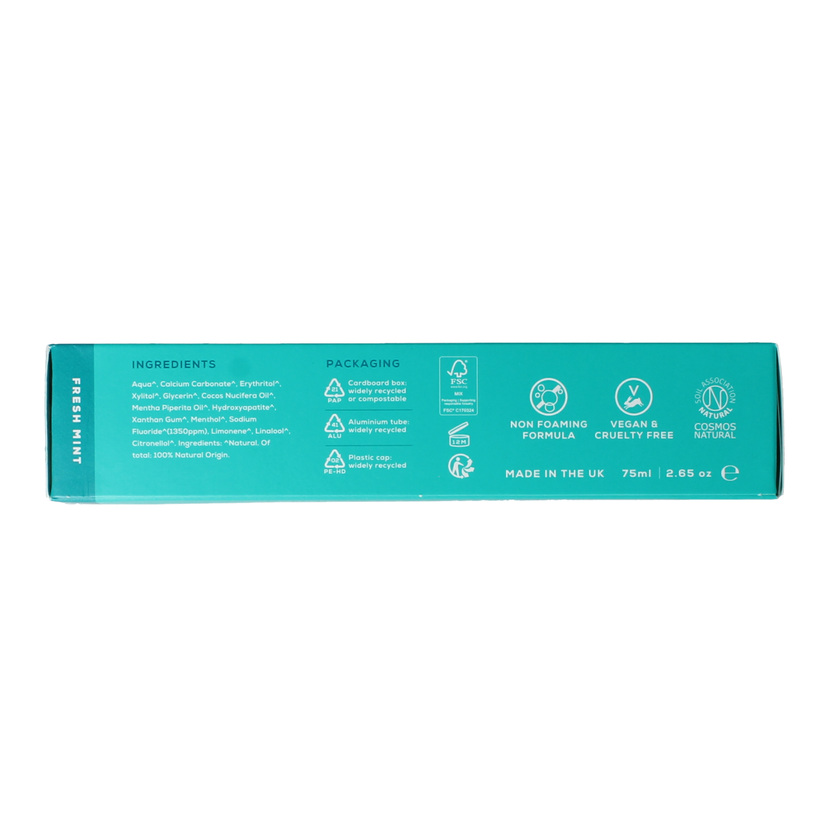 Georganics Toothpaste fluor fresh mint tube 75.00 Milliliter