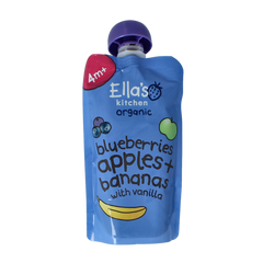 Ella's Kitchen Blueberries apples & bananas & vanille 4+ mnd bio 120.00 Gram