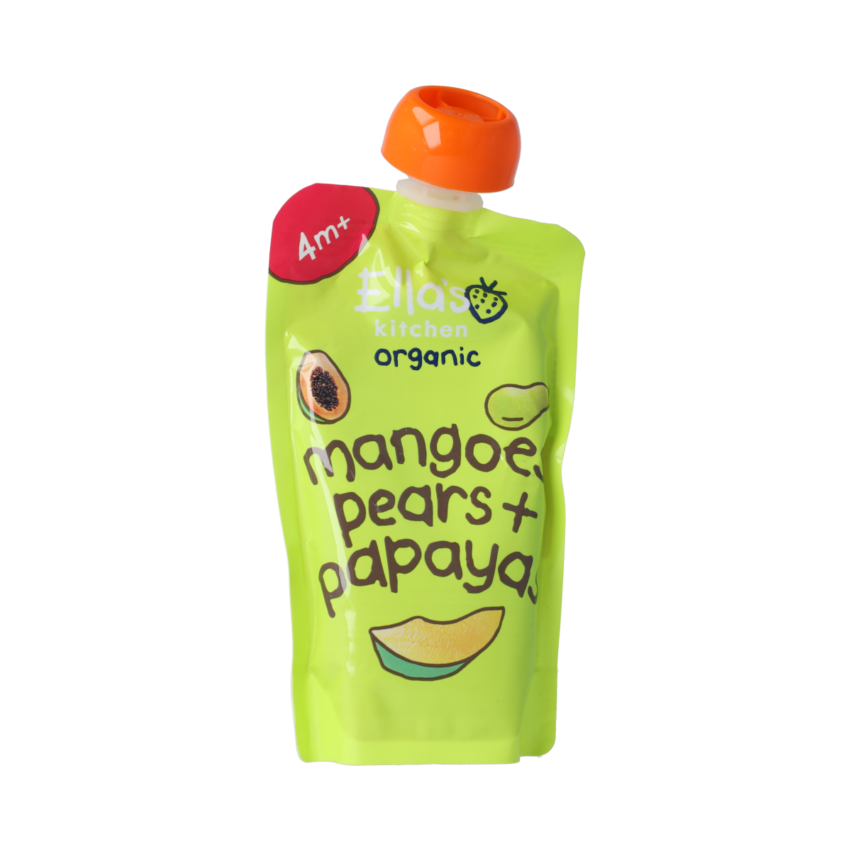 Ella's Kitchen Mangoes pears & papayas knijpzakje 4+ maanden bio 120.00 Gram
