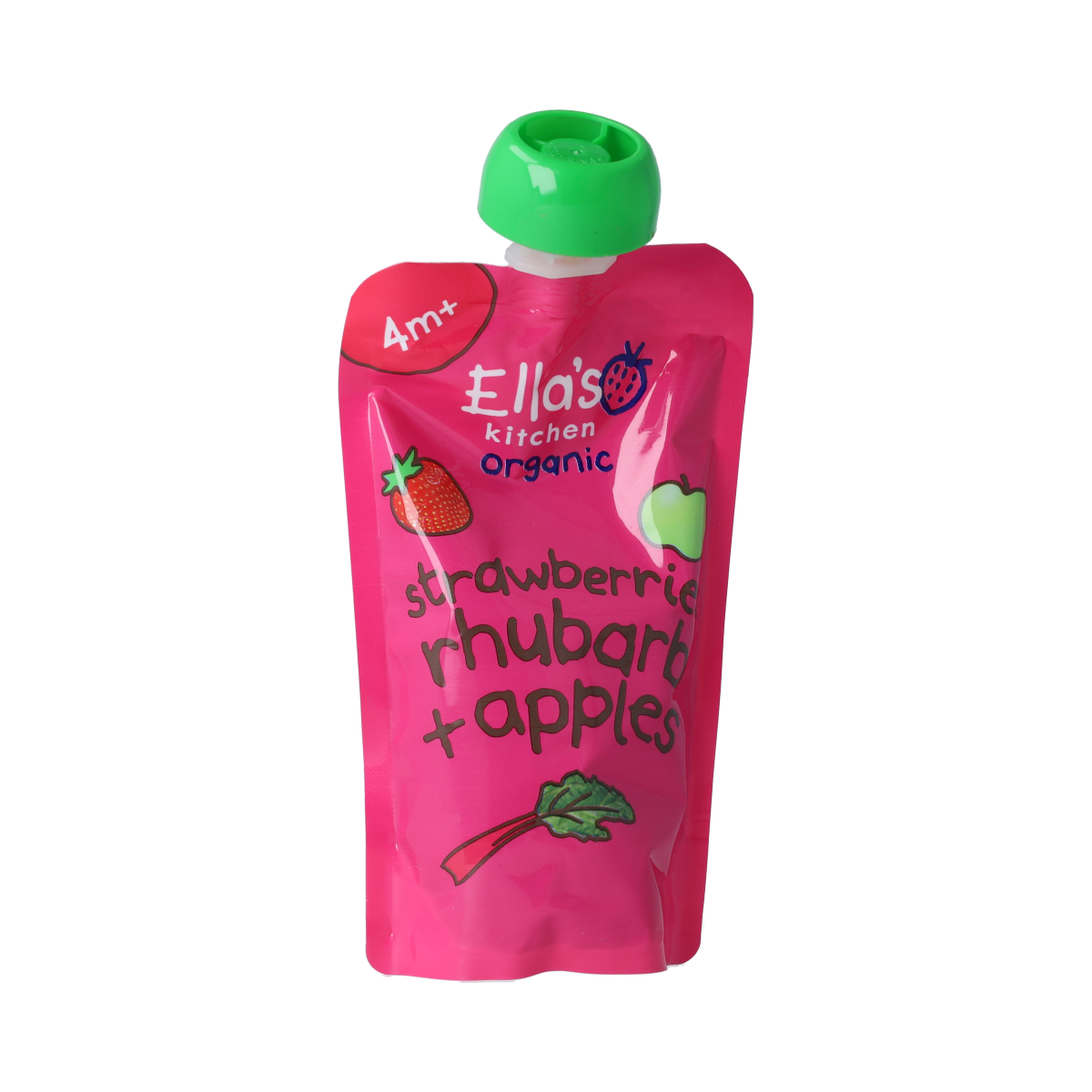 Ella's Kitchen Strawberry rhubarb & apples 4+ mnd knijpz bio 120.00 Gram