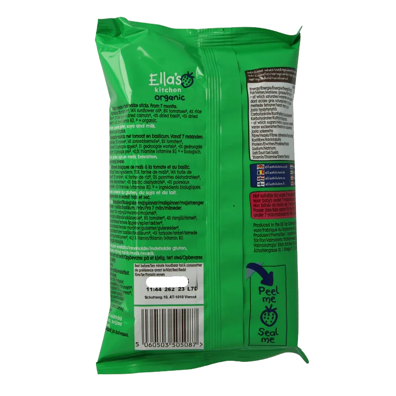 Ella's Kitchen Maize sticks tomato & basil 7m+ bio 16 Gram