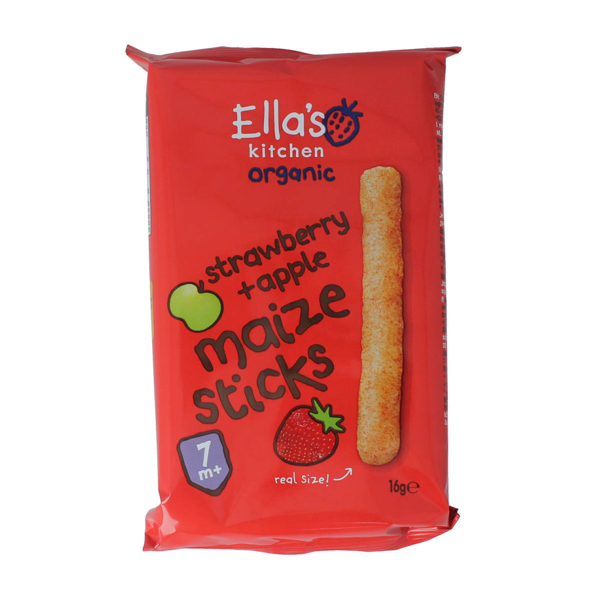 Ella's Kitchen Maize sticks aardbei/appel 7+ maanden bio 16.00 Gram