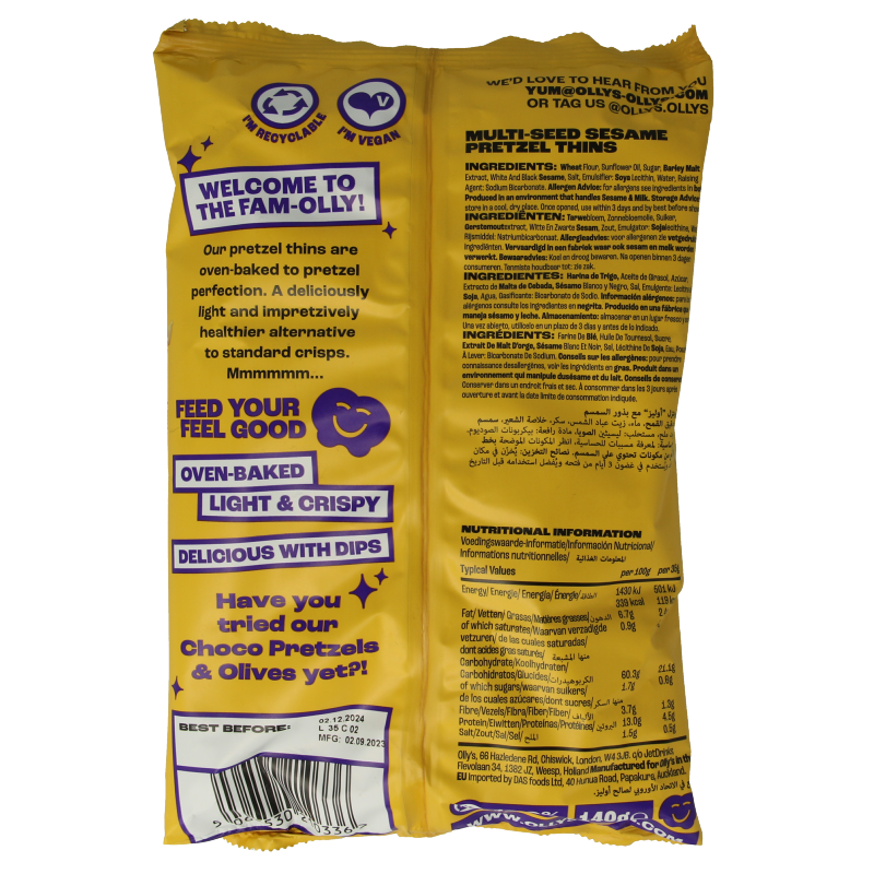 Olly's Pretzels sesame 140 Gram