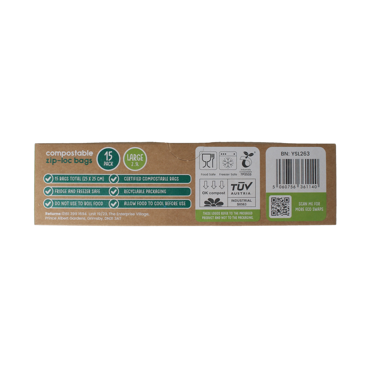 Eco Green Living Bewaarzakjes hersluitbaar 2.5 liter 15.00 Stuks