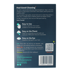 Seep Spons met schuurspons composteerbaar 4 Stuks