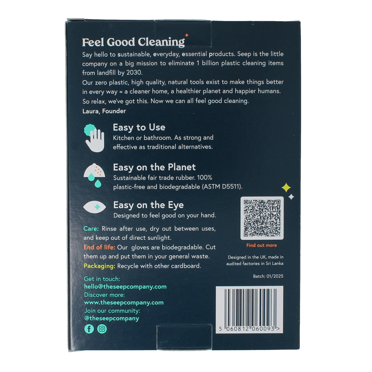 Seep Handschoen rubber eco maat M 1.00 Paar