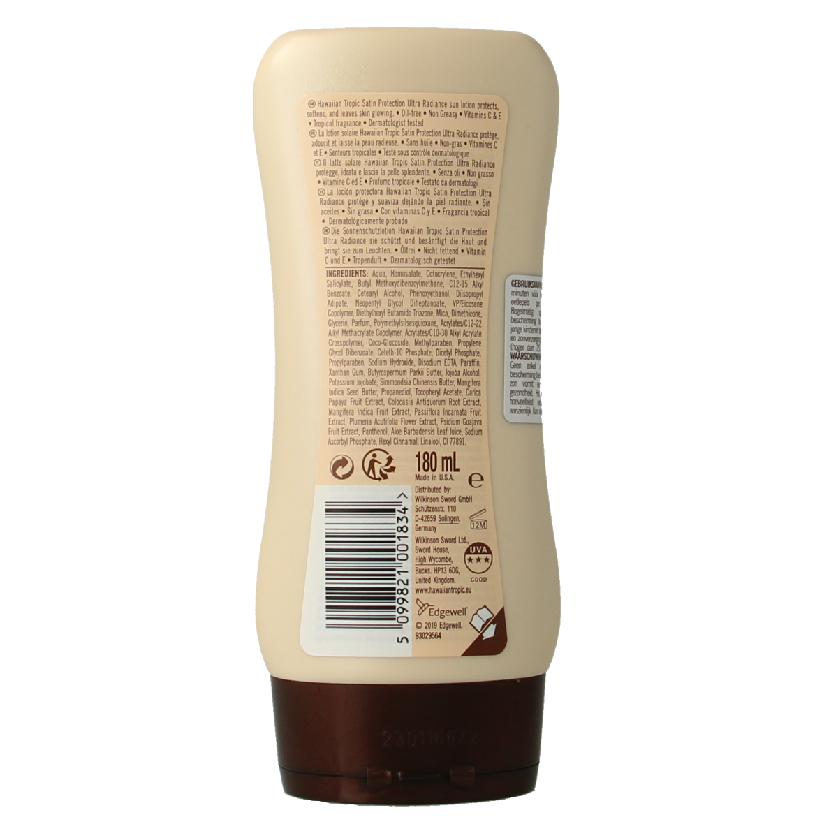 Hawaiian Tropic Satin protection sunlotion SPF30 180.00 Milliliter