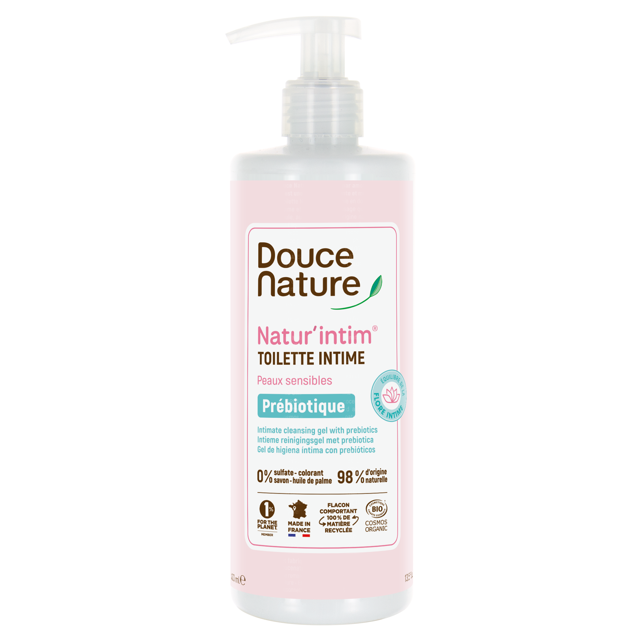 Douce Nature Natur intim intieme reinigingsgel prebiotica bio 400.00 Milliliter