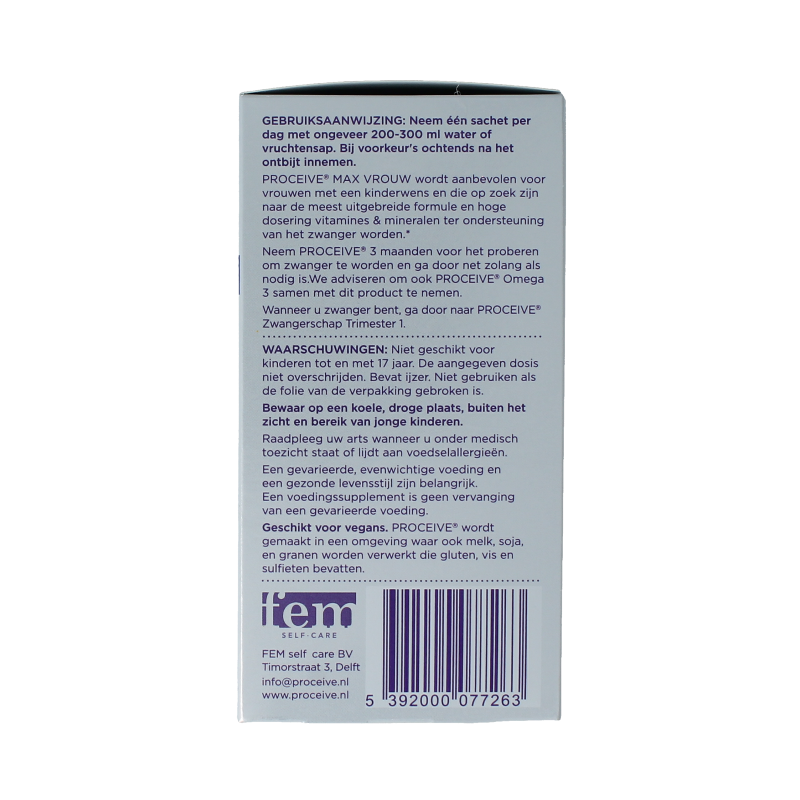 Proceive Kinderwens max vrouw sachets 30 Stuks