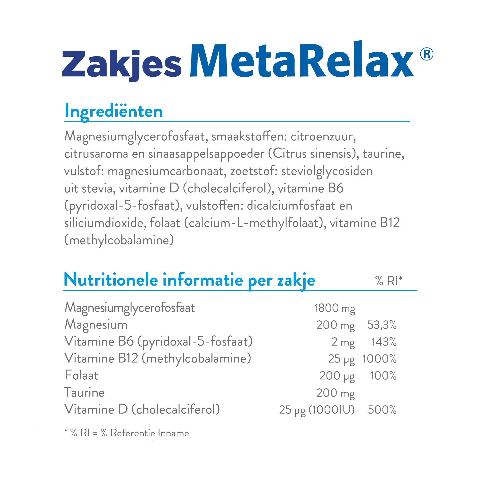 Metagenics Metarelax sachets 40 Sachets