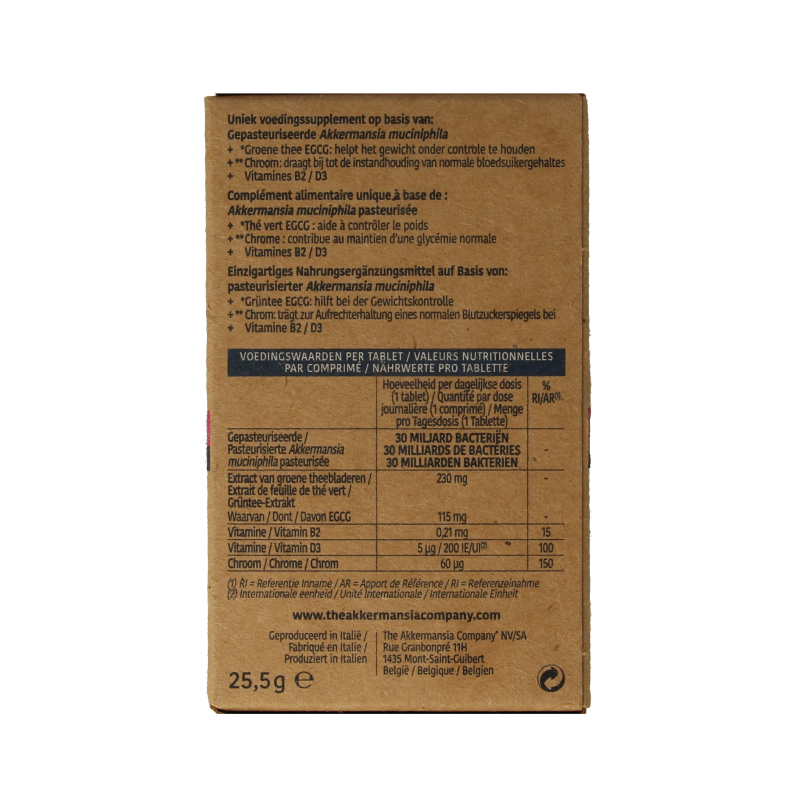 Akkermansia Akkermansia gewichtscontrole V2 NFD 30 Tabletten