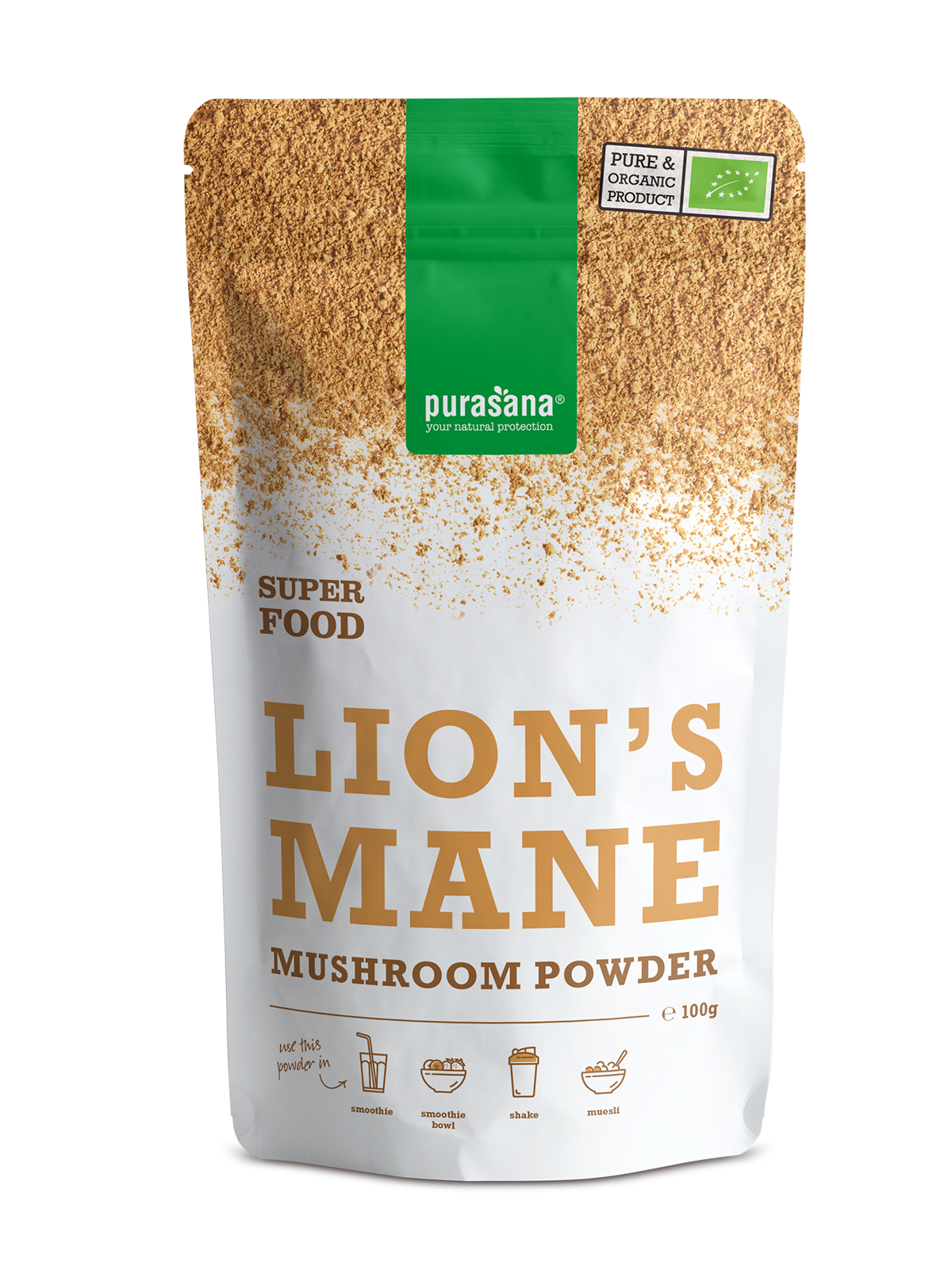 Purasana Lion's mane poeder bio 100 Gram