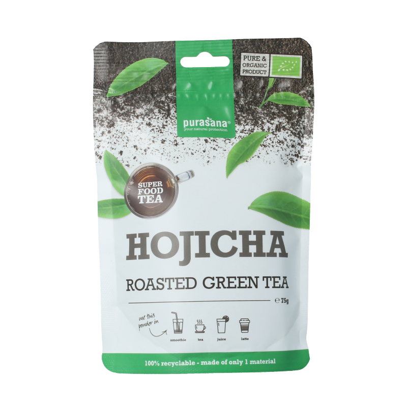Purasana Hojicha thee poeder vegan bio 75 Gram