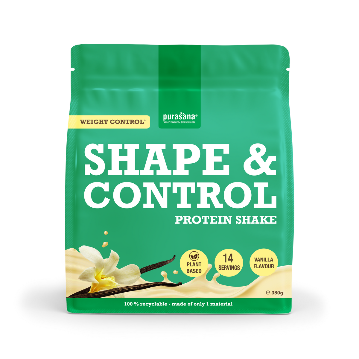 Purasana Shape & control plant protein vanille 350.00 Gram