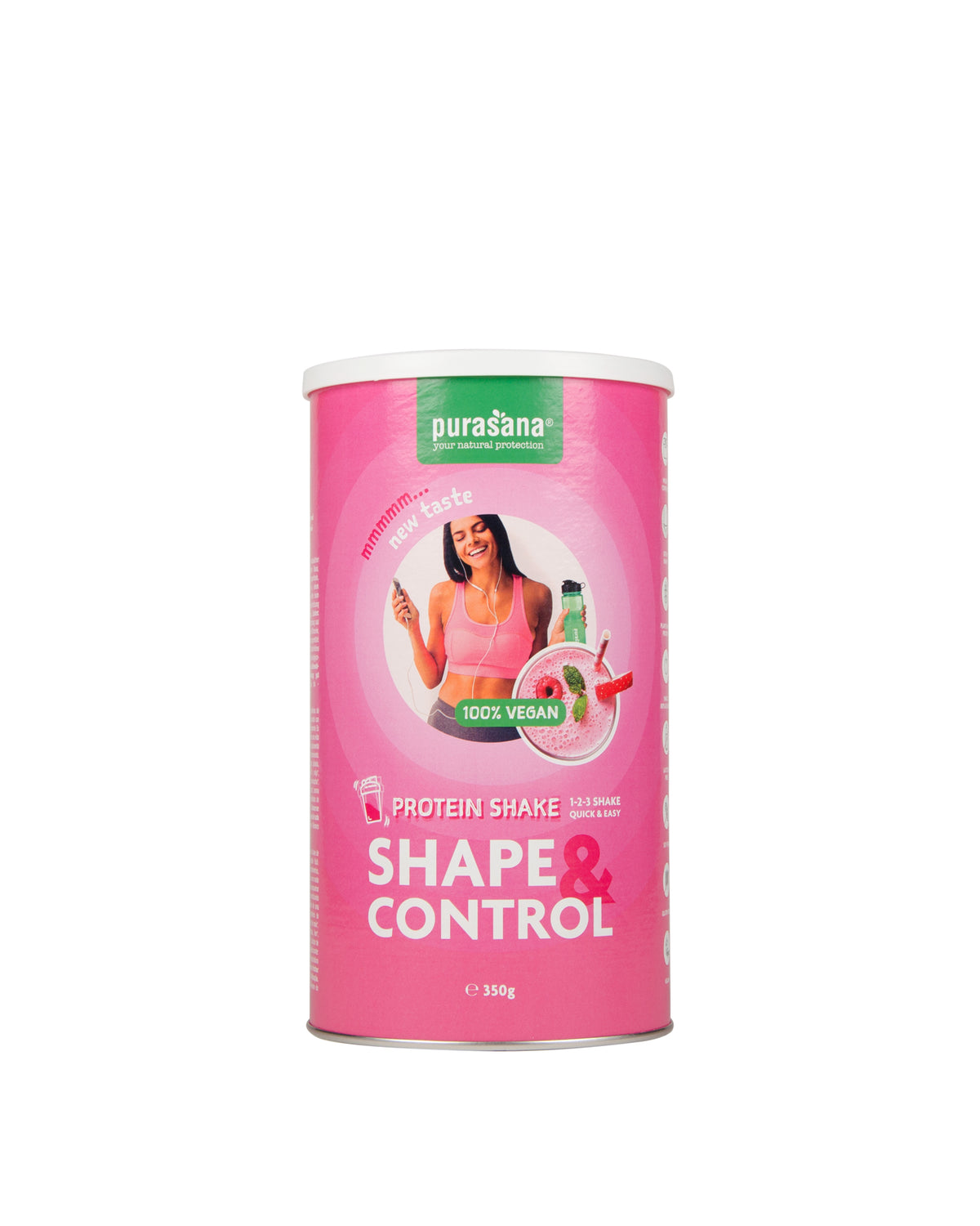 Purasana Shape & control proteine shake aardbei-framboos 350.00 Gram
