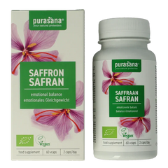 Purasana Saffraan vegan bio 60 Vegetarische capsules